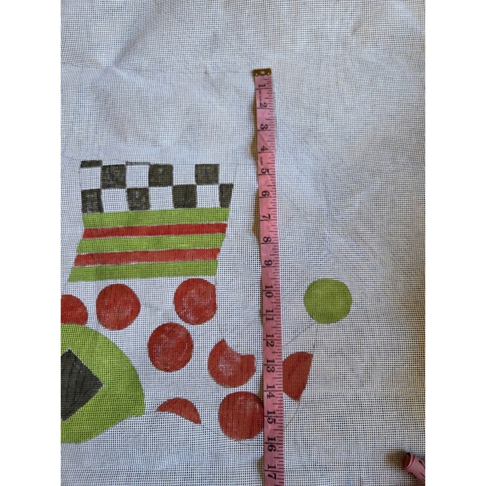 Needlepoint Canvas Christmas Stocking New Hand Painted Needlepoint Canvas Huge - Picture 5 of 9